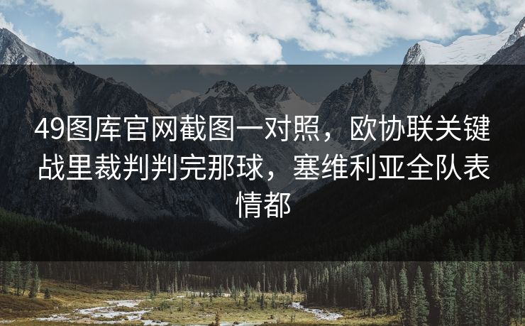 49图库官网截图一对照，欧协联关键战里裁判判完那球，塞维利亚全队表情都