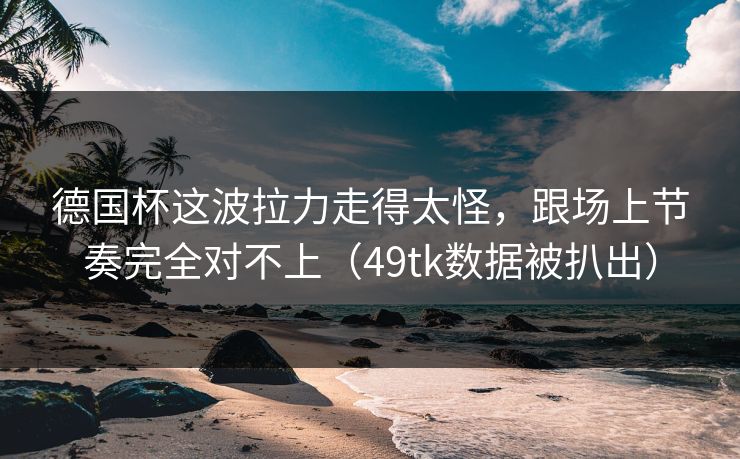 德国杯这波拉力走得太怪，跟场上节奏完全对不上（49tk数据被扒出）
