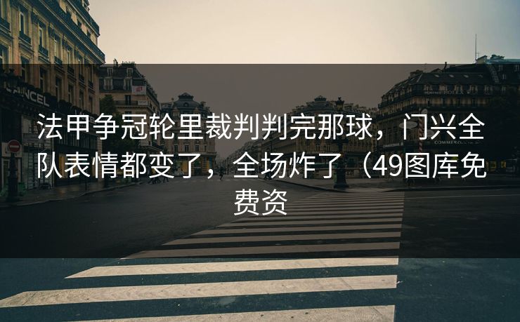 法甲争冠轮里裁判判完那球，门兴全队表情都变了，全场炸了（49图库免费资