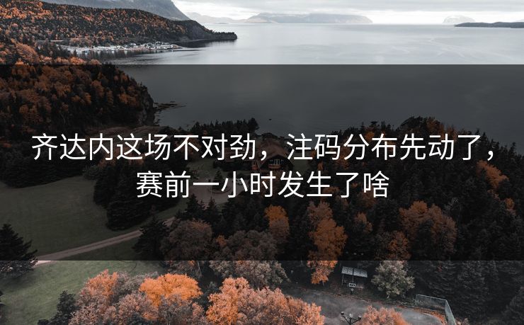 齐达内这场不对劲，注码分布先动了，赛前一小时发生了啥