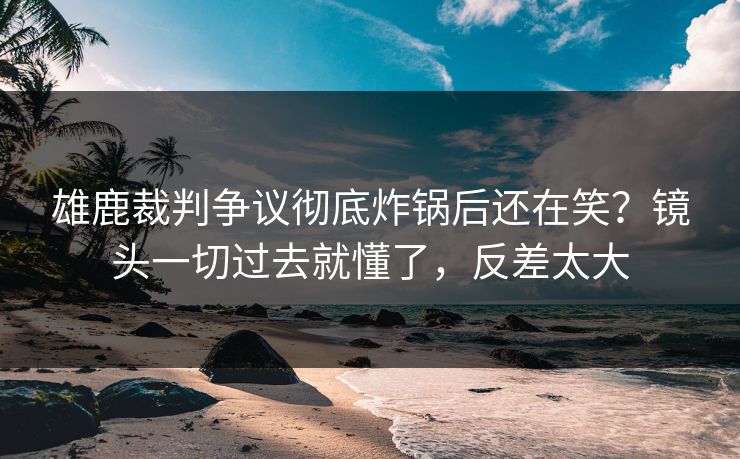 雄鹿裁判争议彻底炸锅后还在笑?镜头一切过去就懂了,反差太大 雄鹿裁判争议彻底炸锅后还在笑?镜头一切过去就懂了,反差太大